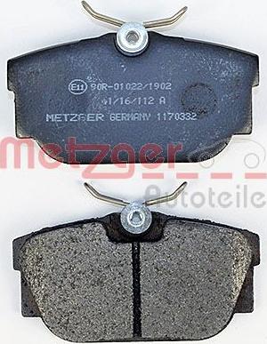 Metzger 1170332 - Гальмівні колодки, дискові гальма autocars.com.ua