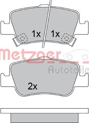 Metzger 1170334 - Тормозные колодки, дисковые, комплект autodnr.net