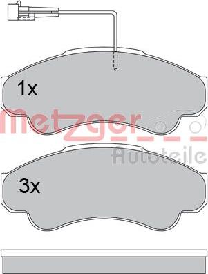 Metzger 1170344 - Тормозные колодки, дисковые, комплект avtokuzovplus.com.ua