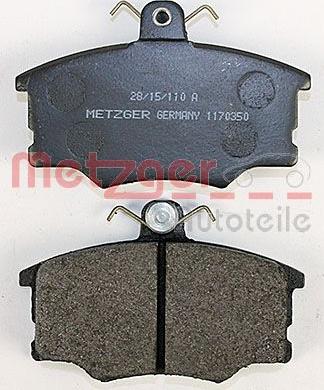 Metzger 1170350 - Тормозные колодки, дисковые, комплект avtokuzovplus.com.ua