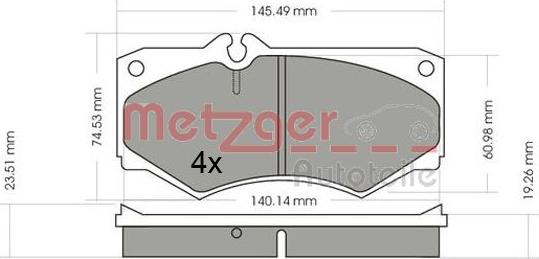 Metzger 1170351 - Гальмівні колодки, дискові гальма autocars.com.ua