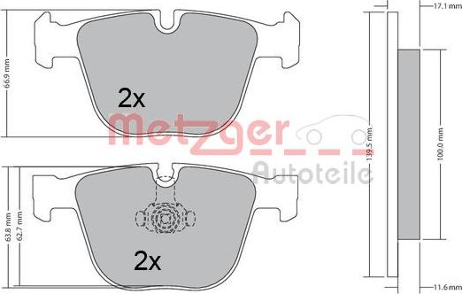Metzger 1170356 - Гальмівні колодки, дискові гальма autocars.com.ua
