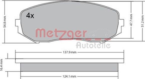 Metzger 1170357 - Гальмівні колодки, дискові гальма autocars.com.ua
