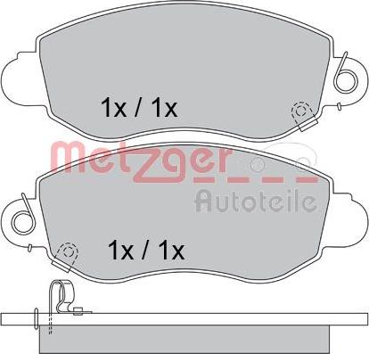 Metzger 1170365 - Гальмівні колодки, дискові гальма autocars.com.ua