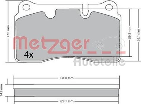 Metzger 1170366 - Тормозные колодки, дисковые, комплект autodnr.net