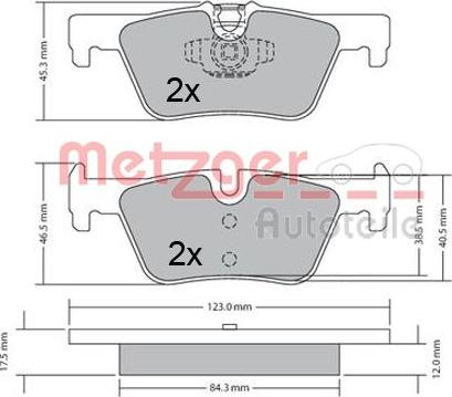 Metzger 1170368 - Тормозные колодки, дисковые, комплект avtokuzovplus.com.ua