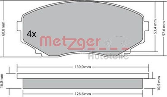 Metzger 1170375 - Гальмівні колодки, дискові гальма autocars.com.ua