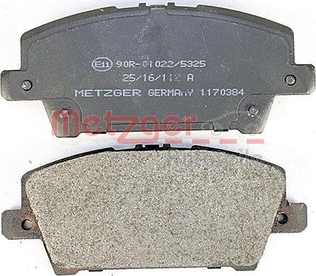 Metzger 1170384 - Тормозные колодки, дисковые, комплект avtokuzovplus.com.ua