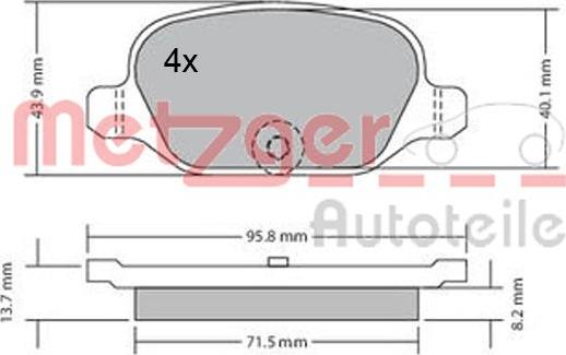 Metzger 1170392 - Гальмівні колодки, дискові гальма autocars.com.ua