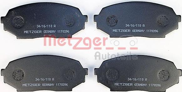 Metzger 1170396 - Тормозные колодки, дисковые, комплект avtokuzovplus.com.ua