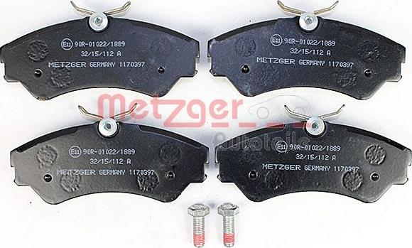 Metzger 1170397 - Тормозные колодки, дисковые, комплект avtokuzovplus.com.ua