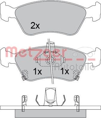 Metzger 1170401 - Гальмівні колодки, дискові гальма autocars.com.ua