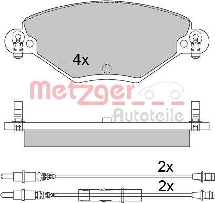 Metzger 1170419 - Гальмівні колодки, дискові гальма autocars.com.ua