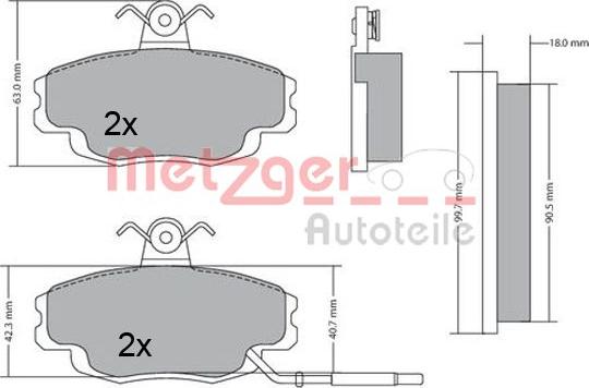Metzger 1170427 - Тормозные колодки, дисковые, комплект autodnr.net