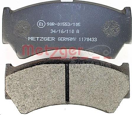 Metzger 1170433 - Тормозные колодки, дисковые, комплект avtokuzovplus.com.ua