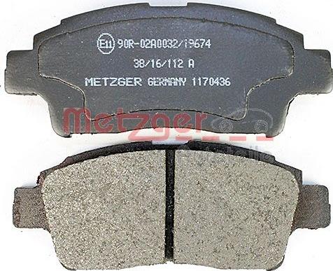 Metzger 1170436 - Тормозные колодки, дисковые, комплект autodnr.net