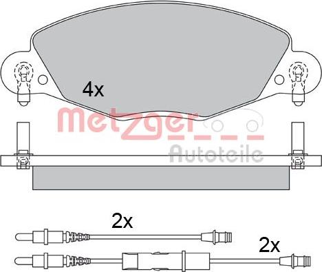 Metzger 1170437 - Тормозные колодки, дисковые, комплект avtokuzovplus.com.ua