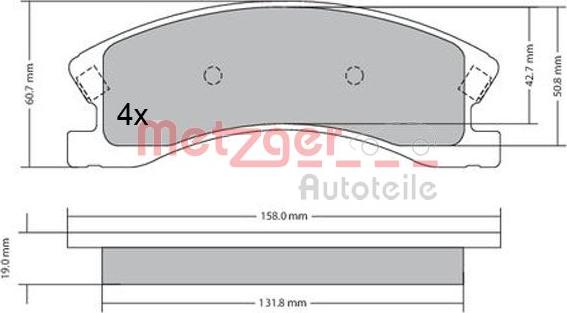 Metzger 1170439 - Тормозные колодки, дисковые, комплект avtokuzovplus.com.ua