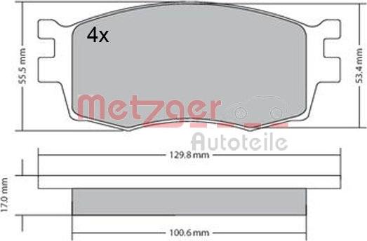 Metzger 1170441 - Гальмівні колодки, дискові гальма autocars.com.ua