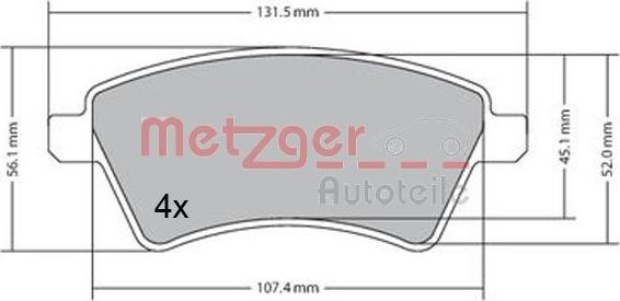 Metzger 1170442 - Гальмівні колодки, дискові гальма autocars.com.ua