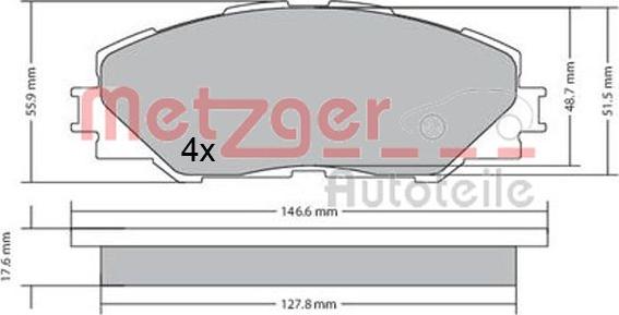 Metzger 1170443 - Гальмівні колодки, дискові гальма autocars.com.ua
