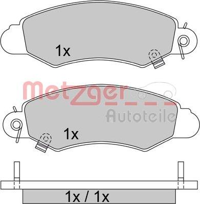 Metzger 1170457 - Гальмівні колодки, дискові гальма autocars.com.ua