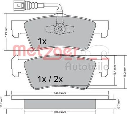 Metzger 1170465 - Гальмівні колодки, дискові гальма autocars.com.ua