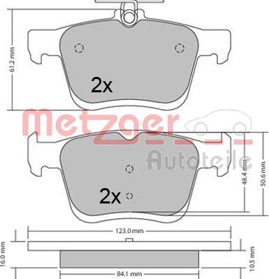Metzger 1170470 - Тормозные колодки, дисковые, комплект avtokuzovplus.com.ua