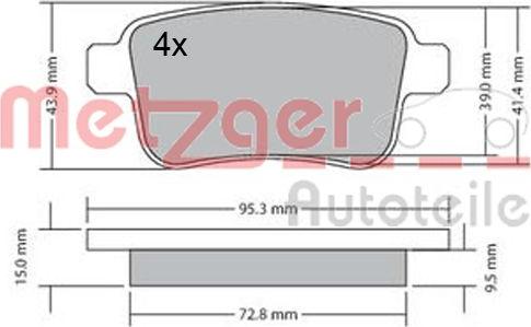 Metzger 1170471 - Тормозные колодки, дисковые, комплект autodnr.net