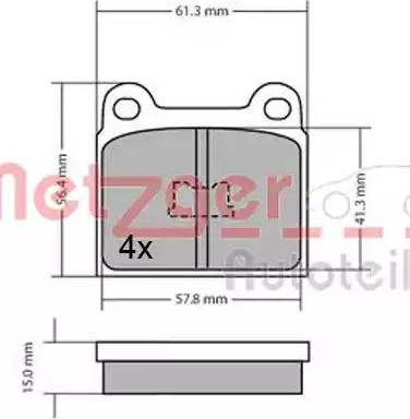 Metzger 1170472 - Тормозные колодки, дисковые, комплект avtokuzovplus.com.ua