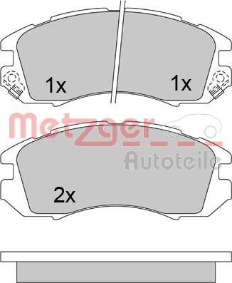 Metzger 1170474 - Тормозные колодки, дисковые, комплект avtokuzovplus.com.ua