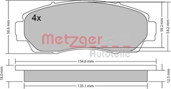 Metzger 1170482 - Гальмівні колодки, дискові гальма autocars.com.ua