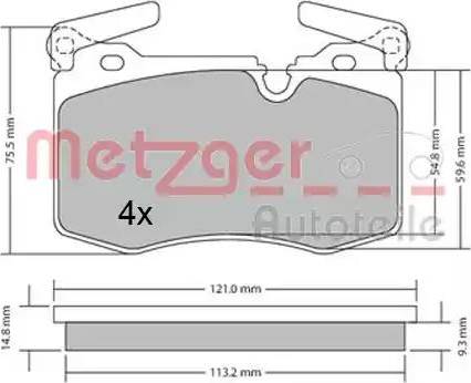 Metzger 1170483 - Гальмівні колодки, дискові гальма autocars.com.ua