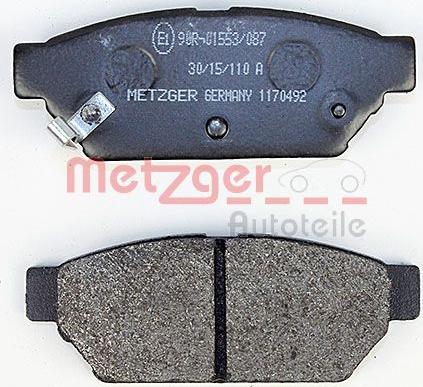 Metzger 1170492 - Тормозные колодки, дисковые, комплект avtokuzovplus.com.ua