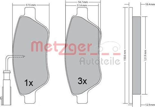 Metzger 1170505 - Гальмівні колодки, дискові гальма autocars.com.ua