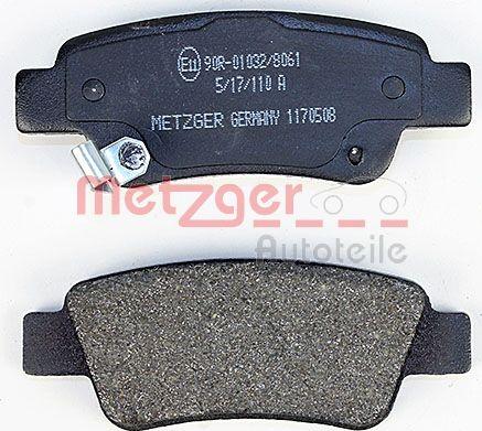 Metzger 1170508 - Тормозные колодки, дисковые, комплект autodnr.net