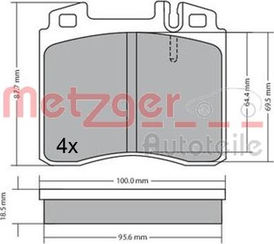 Metzger 1170530 - Гальмівні колодки, дискові гальма autocars.com.ua