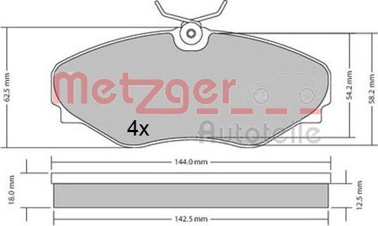 Metzger 1170537 - Гальмівні колодки, дискові гальма autocars.com.ua