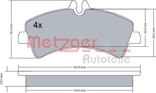 Metzger 1170543 - Тормозные колодки, дисковые, комплект autodnr.net
