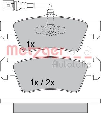 Metzger 1170560 - Гальмівні колодки, дискові гальма autocars.com.ua