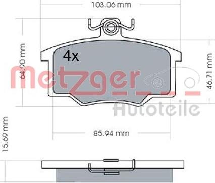 Metzger 1170566 - Тормозные колодки, дисковые, комплект autodnr.net