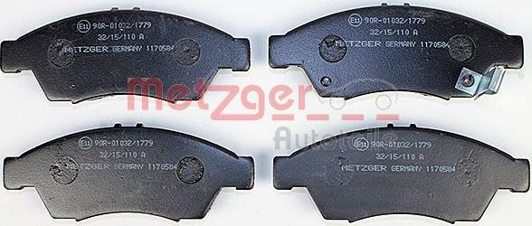 Metzger 1170584 - Тормозные колодки, дисковые, комплект avtokuzovplus.com.ua