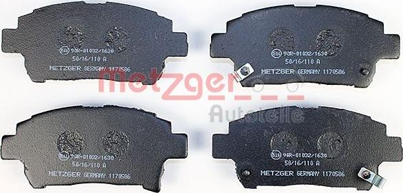 Metzger 1170586 - Тормозные колодки, дисковые, комплект autodnr.net