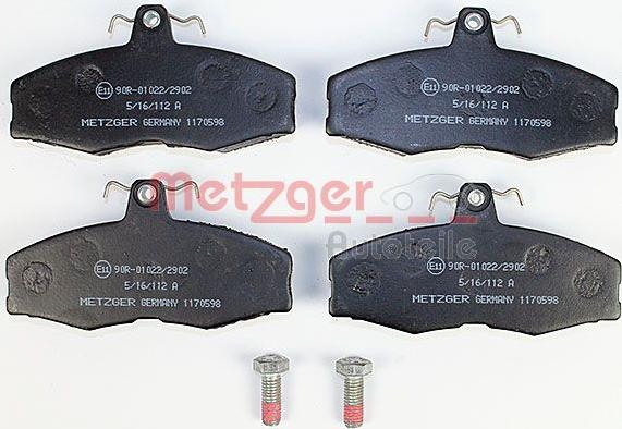 Metzger 1170598 - Тормозные колодки, дисковые, комплект autodnr.net
