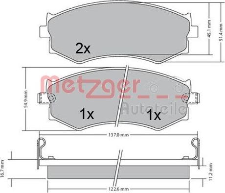 Metzger 1170603 - Гальмівні колодки, дискові гальма autocars.com.ua