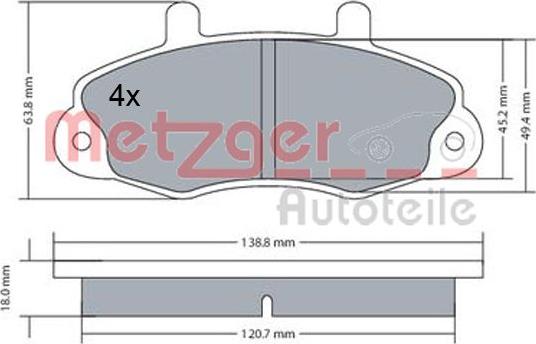 Metzger 1170604 - Гальмівні колодки, дискові гальма autocars.com.ua