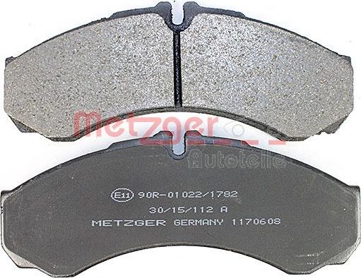 Metzger 1170608 - Тормозные колодки, дисковые, комплект avtokuzovplus.com.ua