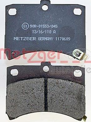 Metzger 1170609 - Гальмівні колодки, дискові гальма autocars.com.ua
