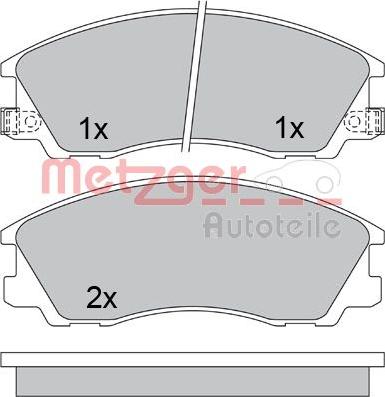 Metzger 1170611 - Тормозные колодки, дисковые, комплект avtokuzovplus.com.ua