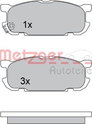 Metzger 1170613 - Тормозные колодки, дисковые, комплект avtokuzovplus.com.ua